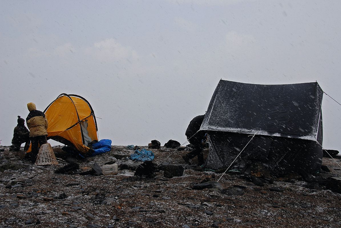 204 Camp Below Wind Swept Ridge Towards Dhampus Pass